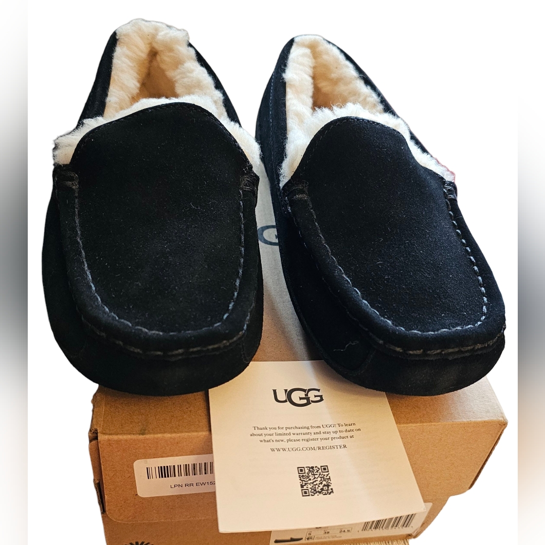 Ugg Slippers Ugg Shoes Ugg Fleece Ugg Ascot Black Uggs Kids Size 6